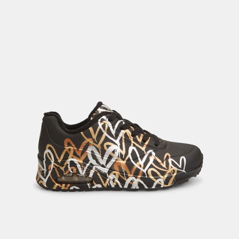 Sneakers de mujer Skechers x JGoldcrown: Uno - Metallic Love, Negro Sneakers de mujer Skechers x JGoldcrown: Uno - Metallic Love, Negro